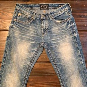 Light washed salvage jeans.  One tiny spot on front upper left  size 30R